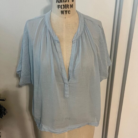 9SEED Lightweight Sheer Light Blue Gauze Top Size Small - Picture 1 of 6
